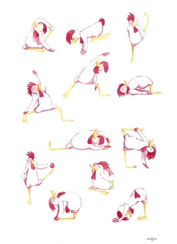 yoga chic poses watercolour mugaska joanna mugford